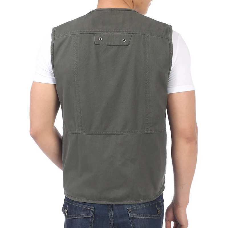 Spring Autumn Mens Casual Vest With Multi Function Kets Design Waistcoat Ma V-neck Herringbone Gits Men isure Vests 4XL Y250814