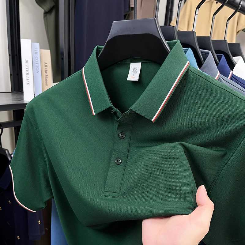 igh Luxury High-quality Summer Short Sleeved T-shirt Mens 2025 Lapel Casual Trend Polo Shirt Top XJ250804