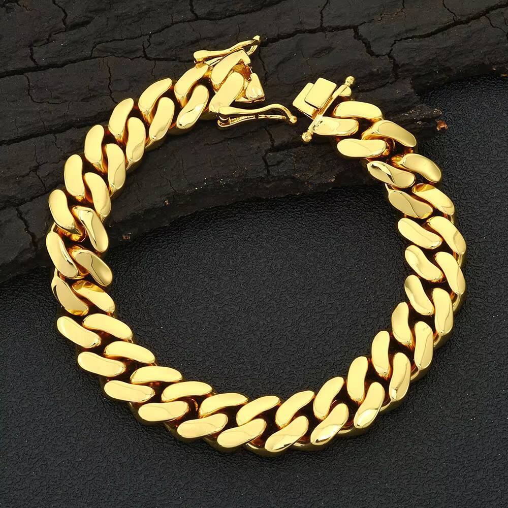 Wholesale hip hop necklace accessories smooth Cuban chain personalized bracelet hot selling