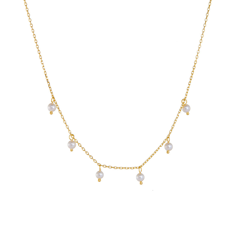 Niche Versatile Style Pure Sier Shell Pearl Necklace for Women High-end Elegant Temperament Collarbone Chain Jewelry for Women