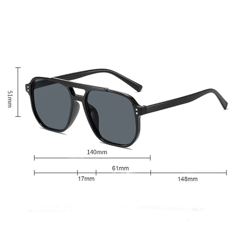 Vintage Men Women Big Sunglasses Square Shades Unisex Sun Glasses Black Lense Male Female UV400 250804