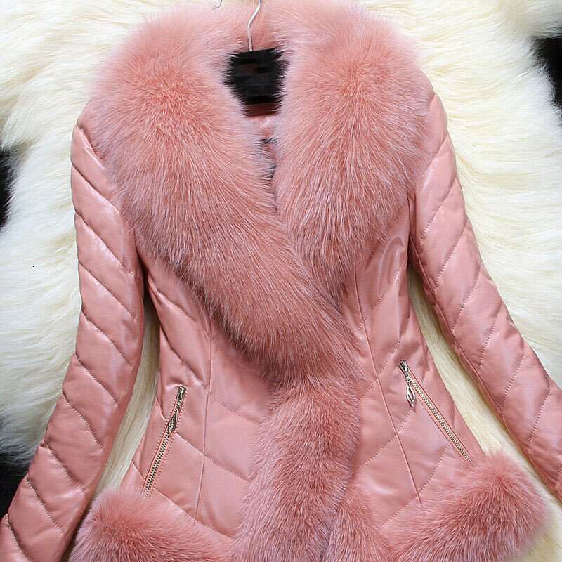 Women's Clothing Pu Down Cotton Large Size Fur Coat