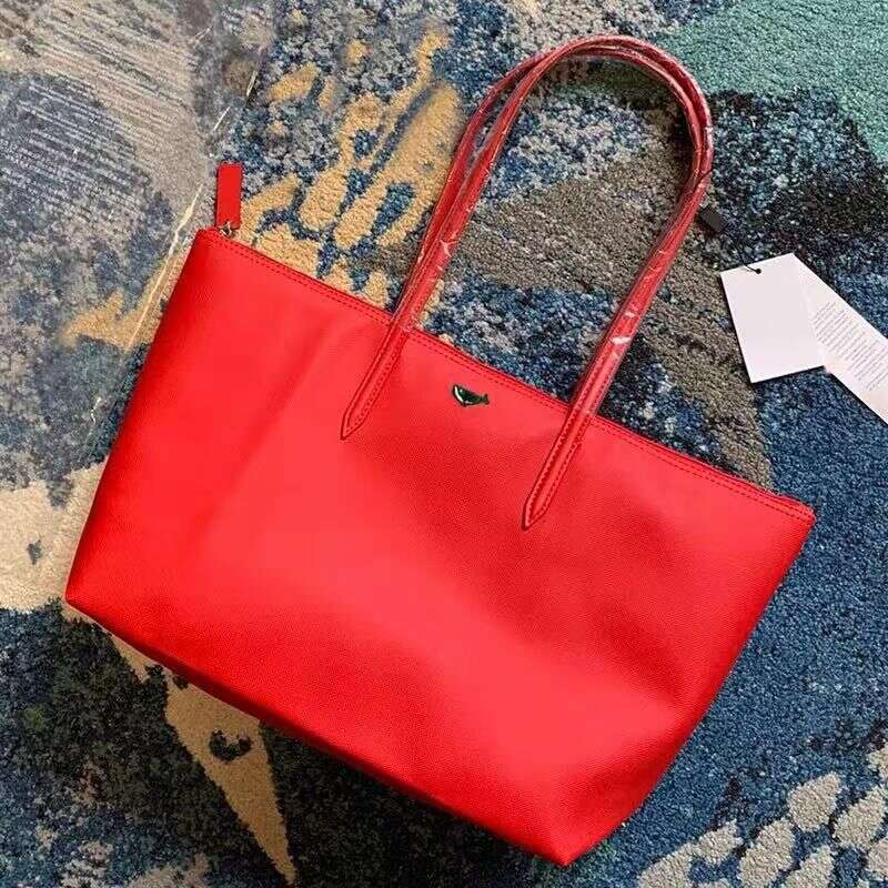 Horizontal French Crocodile Women's Shopping Large Capacity Shoulder Handbag Dumpling Waterproof Tote Mommy Bag