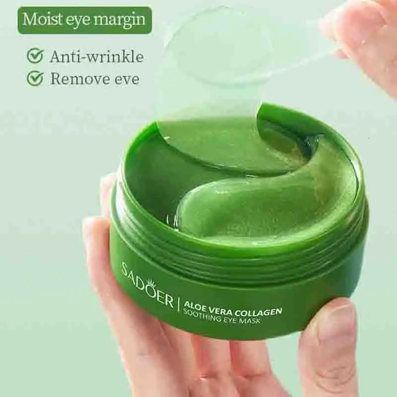 60pcsbox SADOER Snail Collagen Aloe Vera Eye Mask Dark Circles Eyes Bags Eye Patches Eyes Skin Care 250813