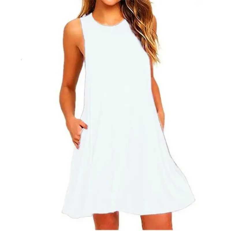 2025 Women Black White Summer Dress Polyester Short Sleeve O-Neck Tops Casual Loose Dress Fe Street Bohemian Dress Vestidos XJ250814