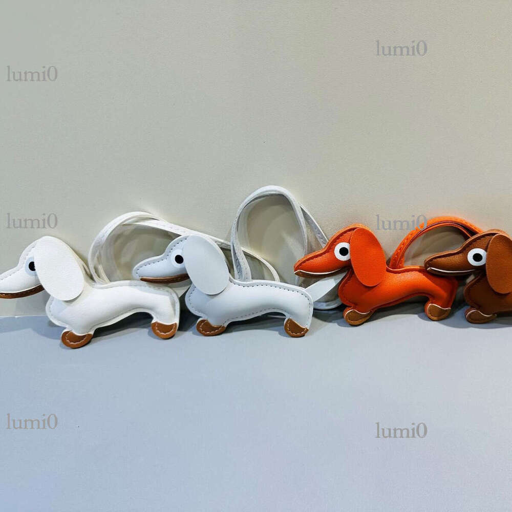 New Trendy Dachshund Dog PU Pendant Bag Charm Cute Cartoon Decoration Small