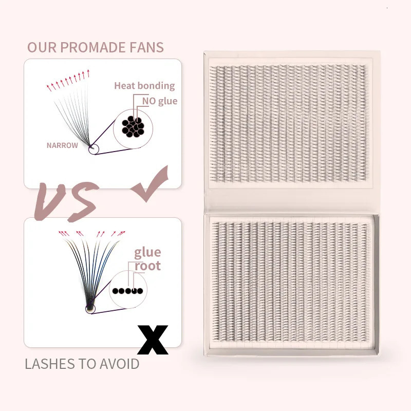 N 2400 Fans Lashes XXL Mega Tray Premade Volume Fan Ultra Dark Pointy Base Promade Eyelash s Supplies 250811