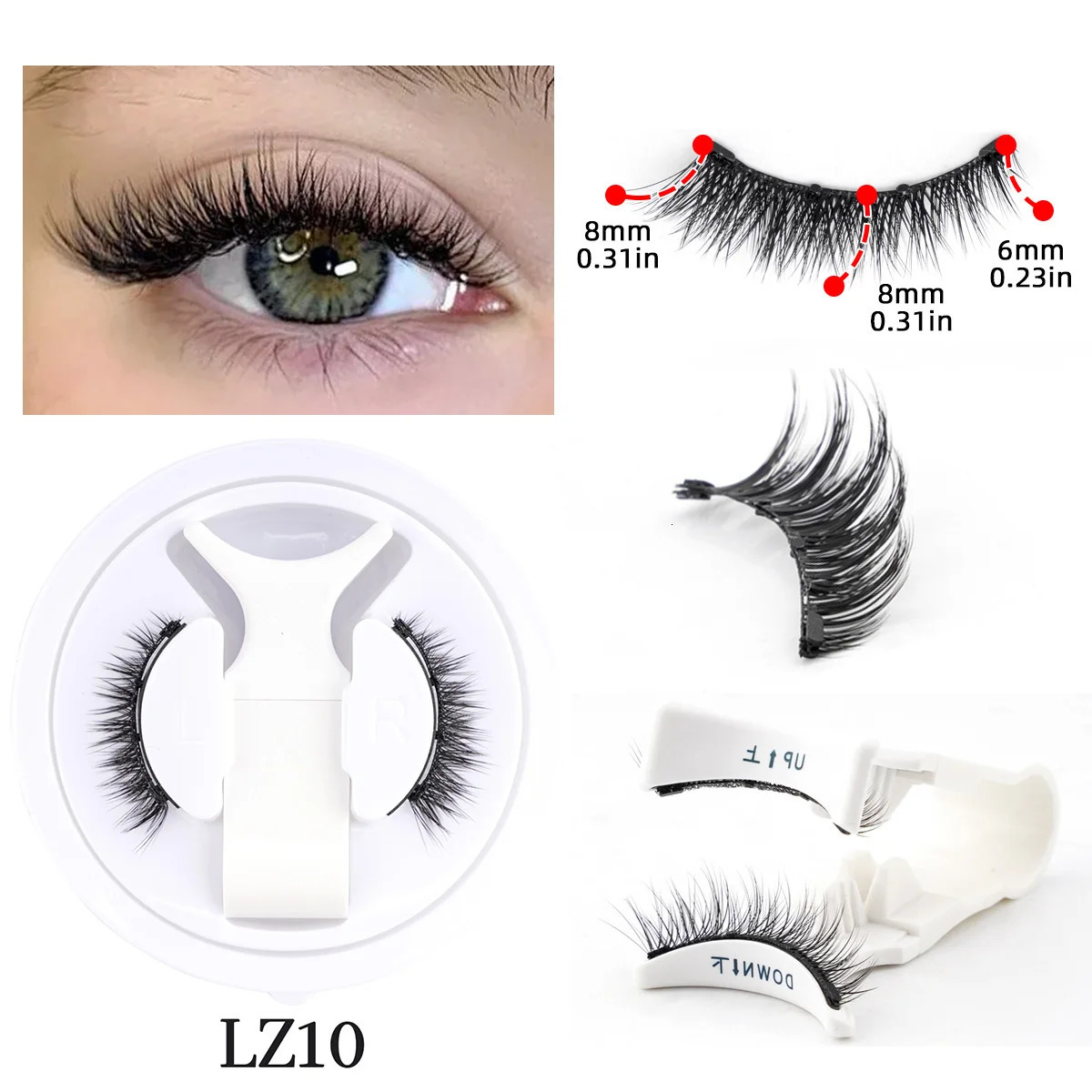 1 Pair Magnetic Eyelashes Handmade Fluffy Faux Mink Lashes Reusable Natural False and Tweezers Set Makeup 250811