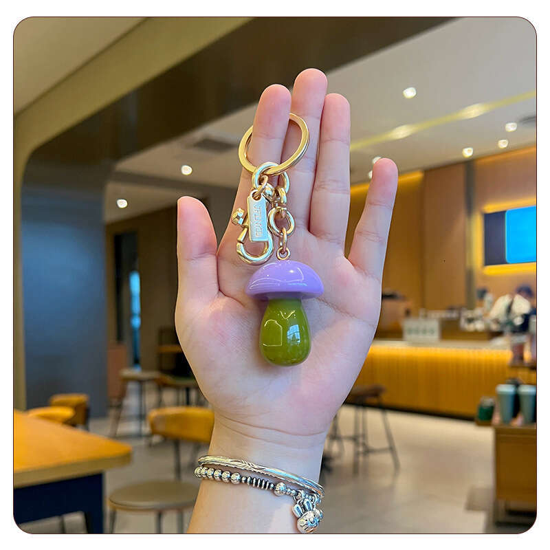 Ins Super Popular Realistic Cute Fat Mushroom High-end Keychain Fashion Pendant Accessories Exquisite Women's Bag Decoration