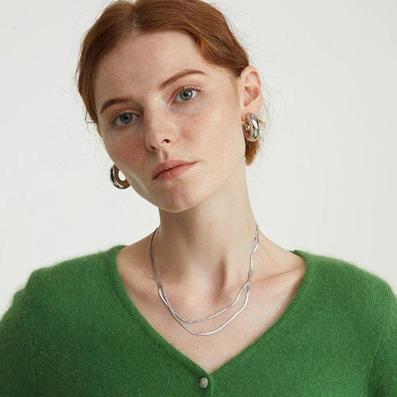 Retro Stainless Steel Chunky C Shape Hoop Earrings Glossy Gold Plated PVD Circle Round Tube Huggie Hoops Stacked Ear Jewelry 250812