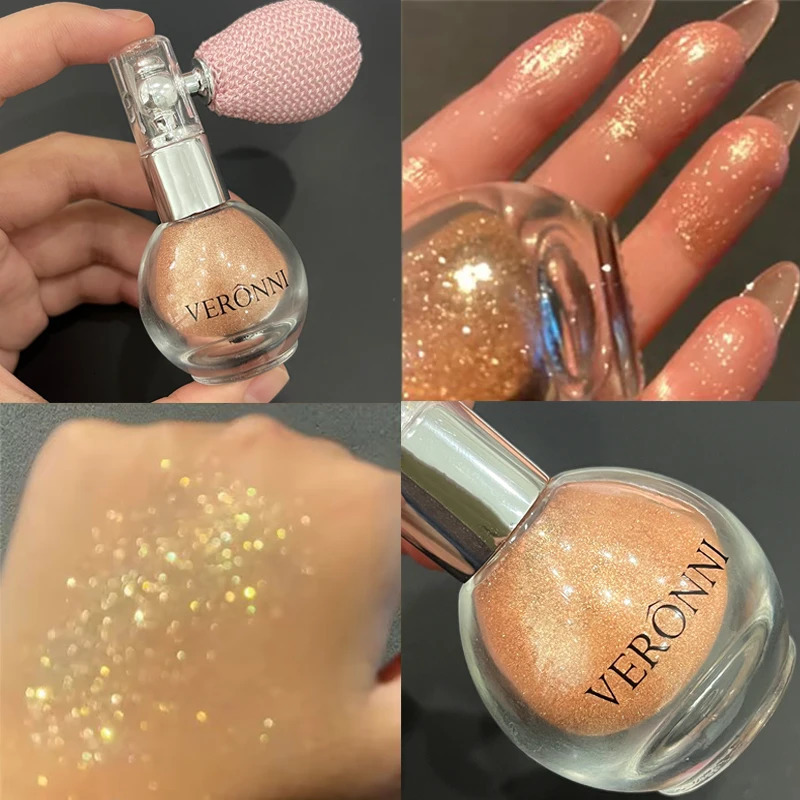Highlighter Powder Spray Longwear sparkle fairy powder High Gloss Glitter Spray Body Bronzer For Face Body Makeup Cosmetics 250813