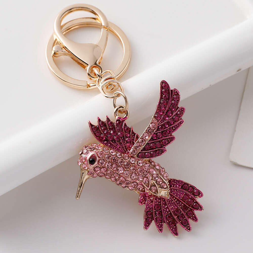 Cute Creative Encrusted Alloy Bird Car Bag Pendant Accessory Animal Keychain Small Gift
