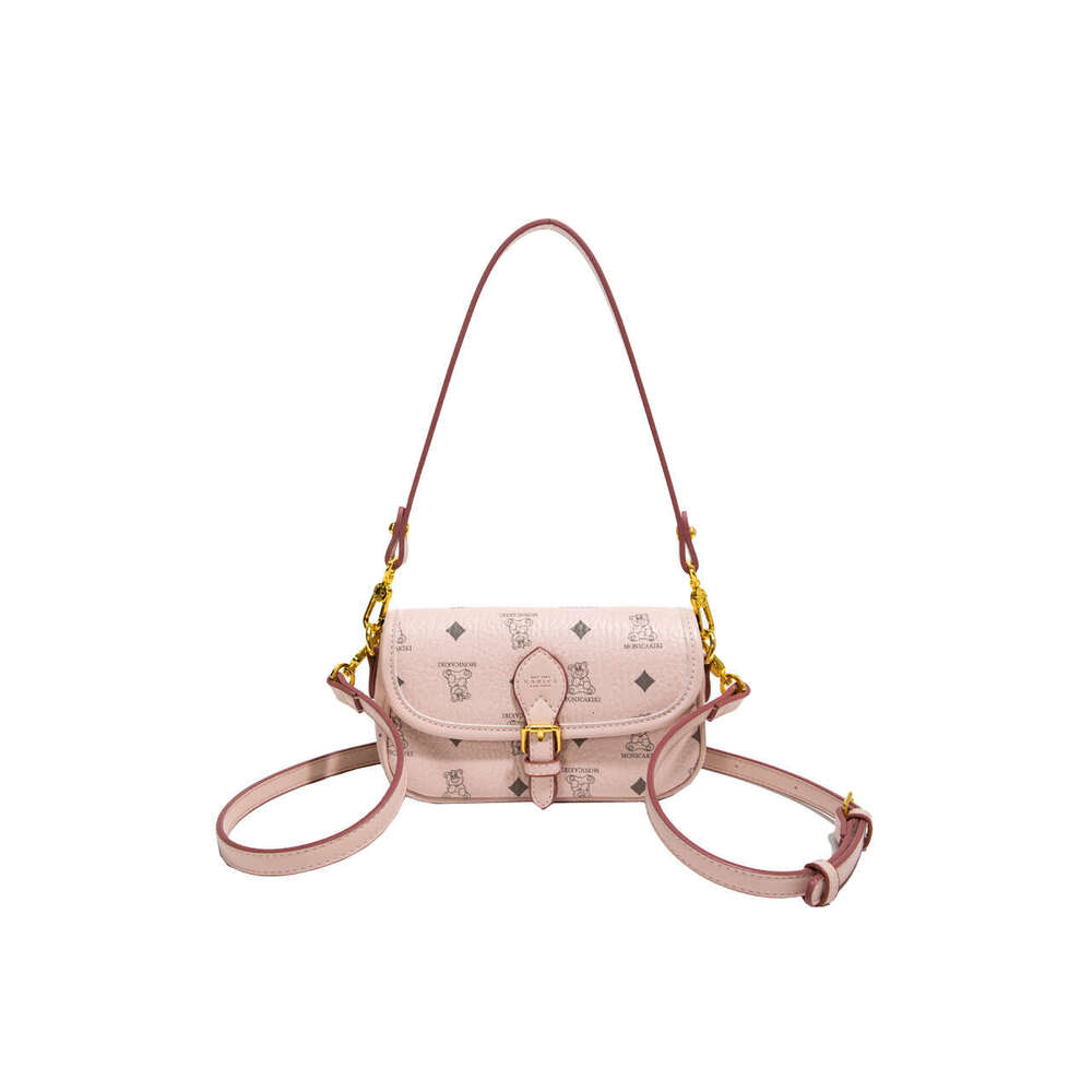 Single Monica Chic Shoulder Crossbody Small Square for Women with Printed Cute Bear Design, Stylish and Versatile Messenger Bag Design,