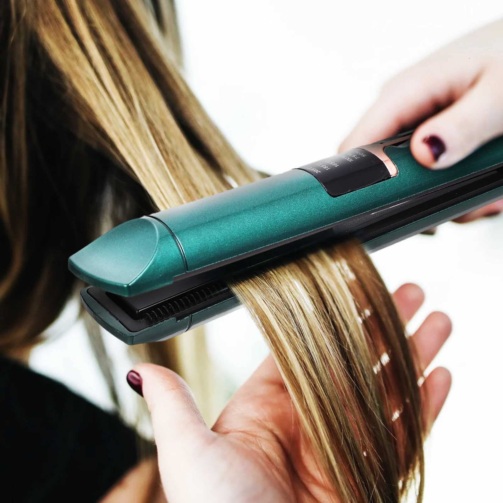 Compact USB Rechargeable Hair Straightener Curler Adjustable Temperature Portable Hair Styling Tool for Home Barbers Hair Care W250814