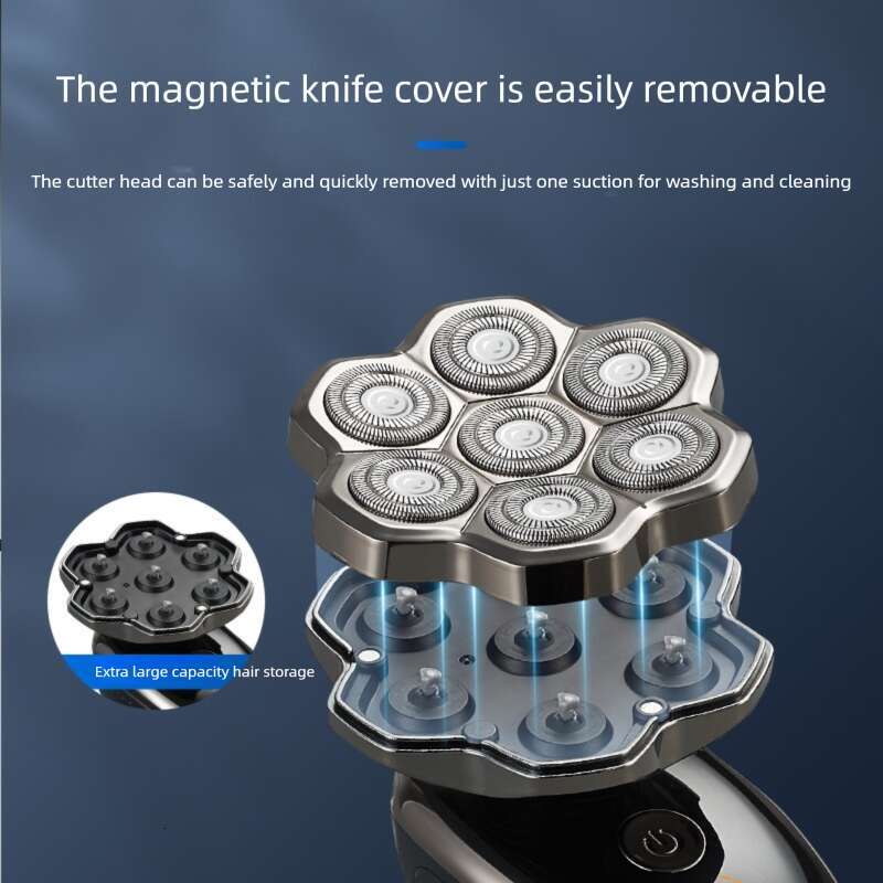 Electric high-power ultra-clean rechargeable whole body washable men's bald shaver