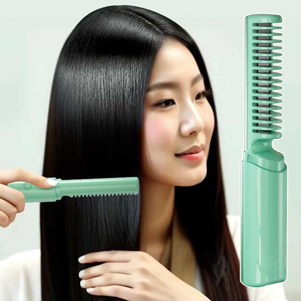 Portable Rechargeable Hair Straightening Comb Fast Heating Hairdressing Comb Hair Styling Accessories W250814