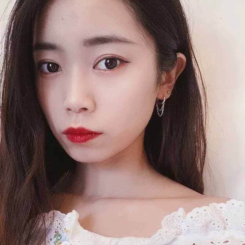 925 Sterling Silver Double Layer Tassel Hoop Earrings For Women INS Popular Cold Style Women Fashion Jewelry XJ250814