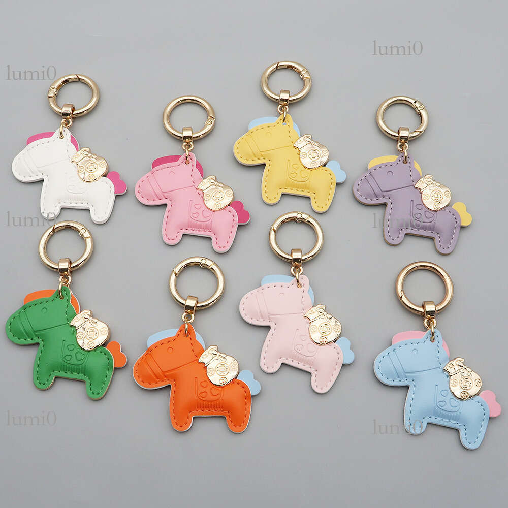 Get Rich Quickly Cute Cartoon Pony Bag Charm for Men and Women Couple Pendant Car Keychain Ring