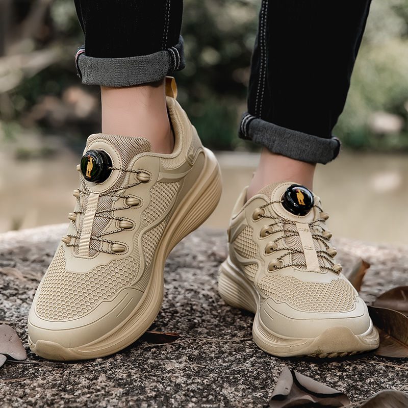 Outdoor training hiking lightweight casual running automatic buckle men's shoes, anti-slip and puncture-proof work shoes