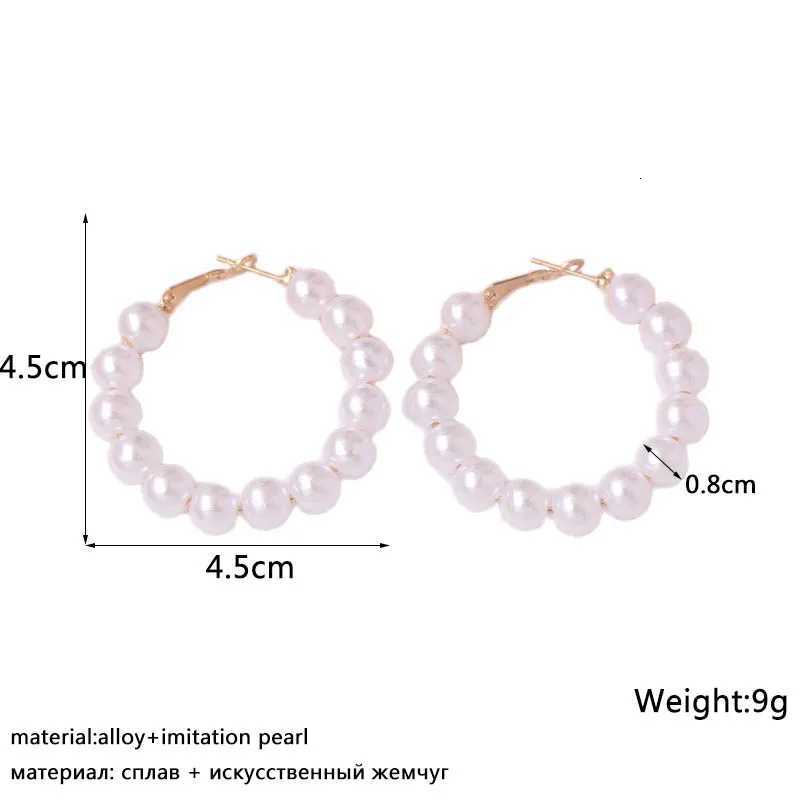 100% Pearl Hoop Earrings for Women Elegant Korean Fashion Girls Ear Accessories White Color Pearl Earrings Wedding Jewelry XJ250814