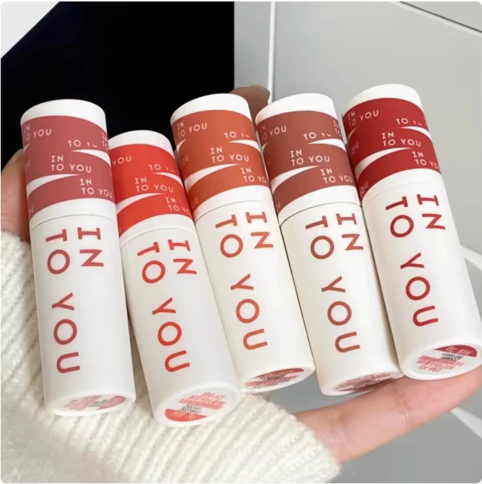 INTO YOU Lip Mud Heroine Matte Velvet Lip and Cheek Dual-use Lip Mud Soft Fog Smooth Blush Lip Lipstick Makeup 250812