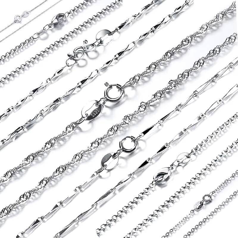 RINNTIN SC Wholesale 925 Silver Sterling Chain Men Necklace Jewelry Joya Plata Hip Hop Colar Cuban Cadena Custom Chain for Women
