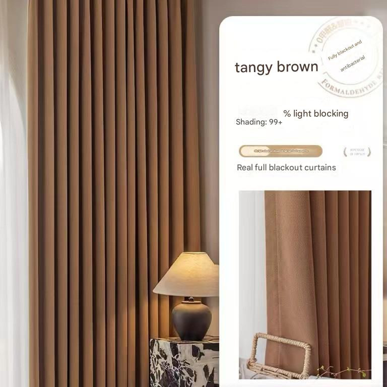 YL-36986 new cotton and linen full blackout curtains bedroom living room bay window thickened sunshade and heat insulation curtain finished product cu