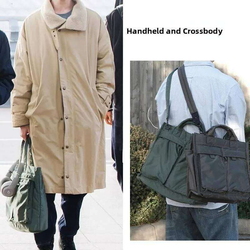 City Bag Men's Large Capaci Nylon Crossbody Casual Commuter Tote Single Oulder Bag Lightweight Vertical Square Ape Bapa