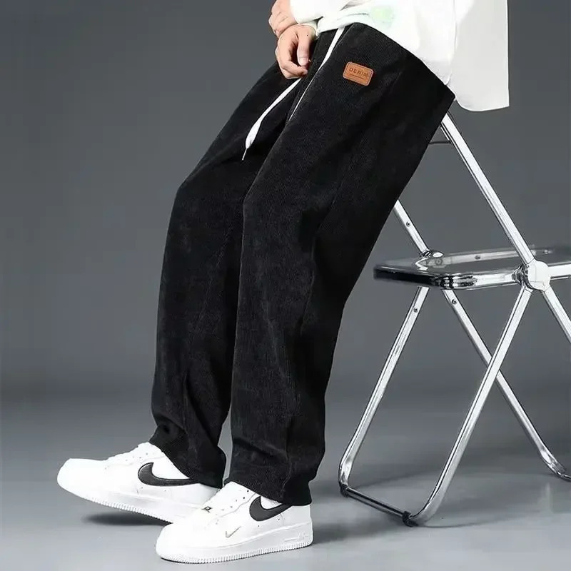 Y2k Korean Men Basic Blank Solid Baggy Joggers Running Sports Pants Trousers Casual Grey Jogging Pants for Men Drawstring Pants 250813
