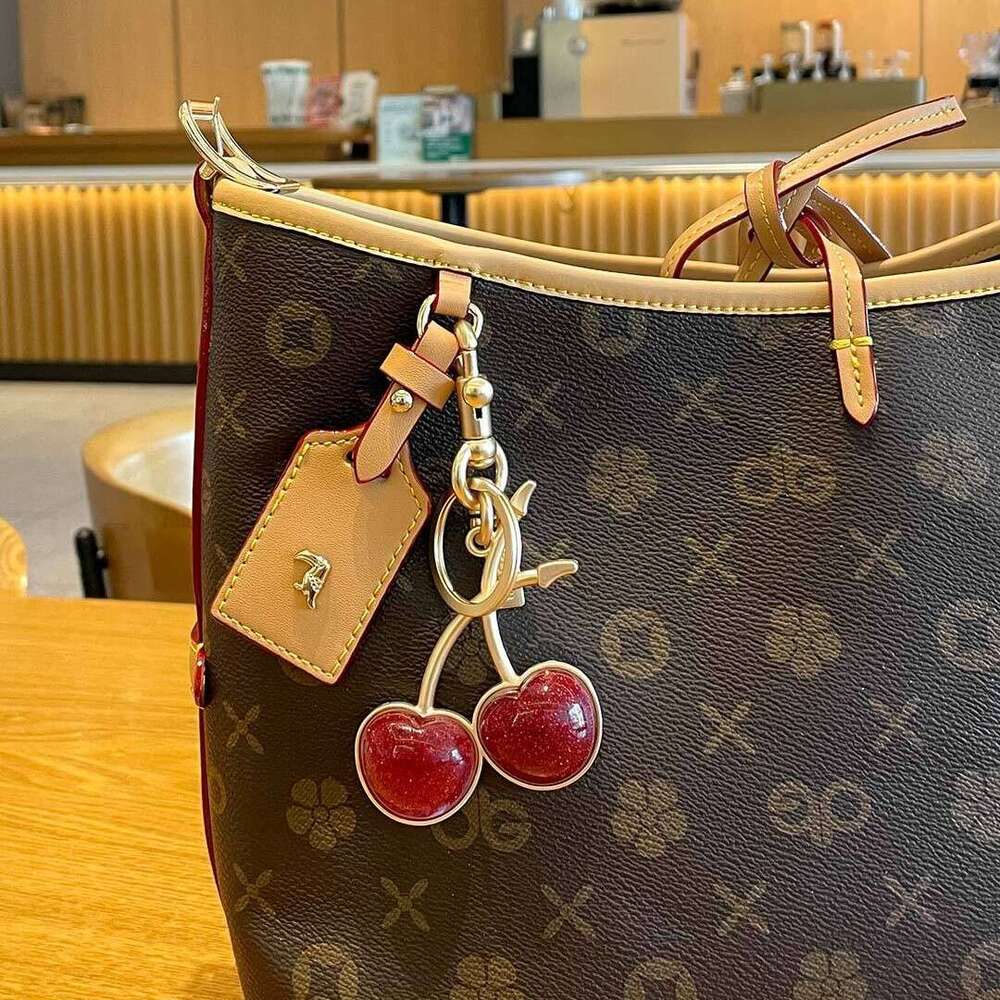 Luxury Bag charms Designer Keychain for Women Accessories Cute Fruit charm Cherry Handbag Pendant Suitable for any style of bags