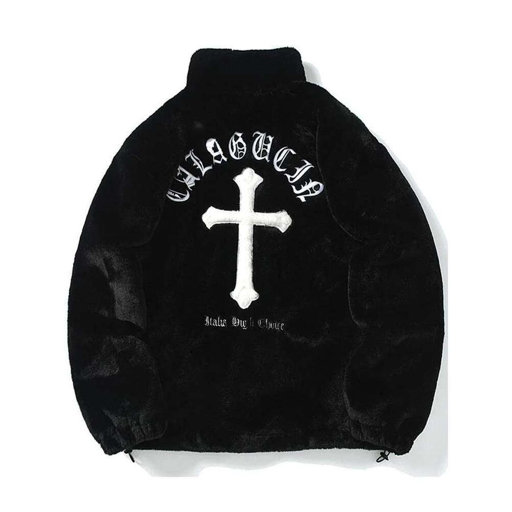 Men Rabbit Fur Jacket Parkas,Hip Hop Fluffy Coat,Winter Fleece Overcoat,Haruku Outerwear Streetwear,Korean Y2k Clothes