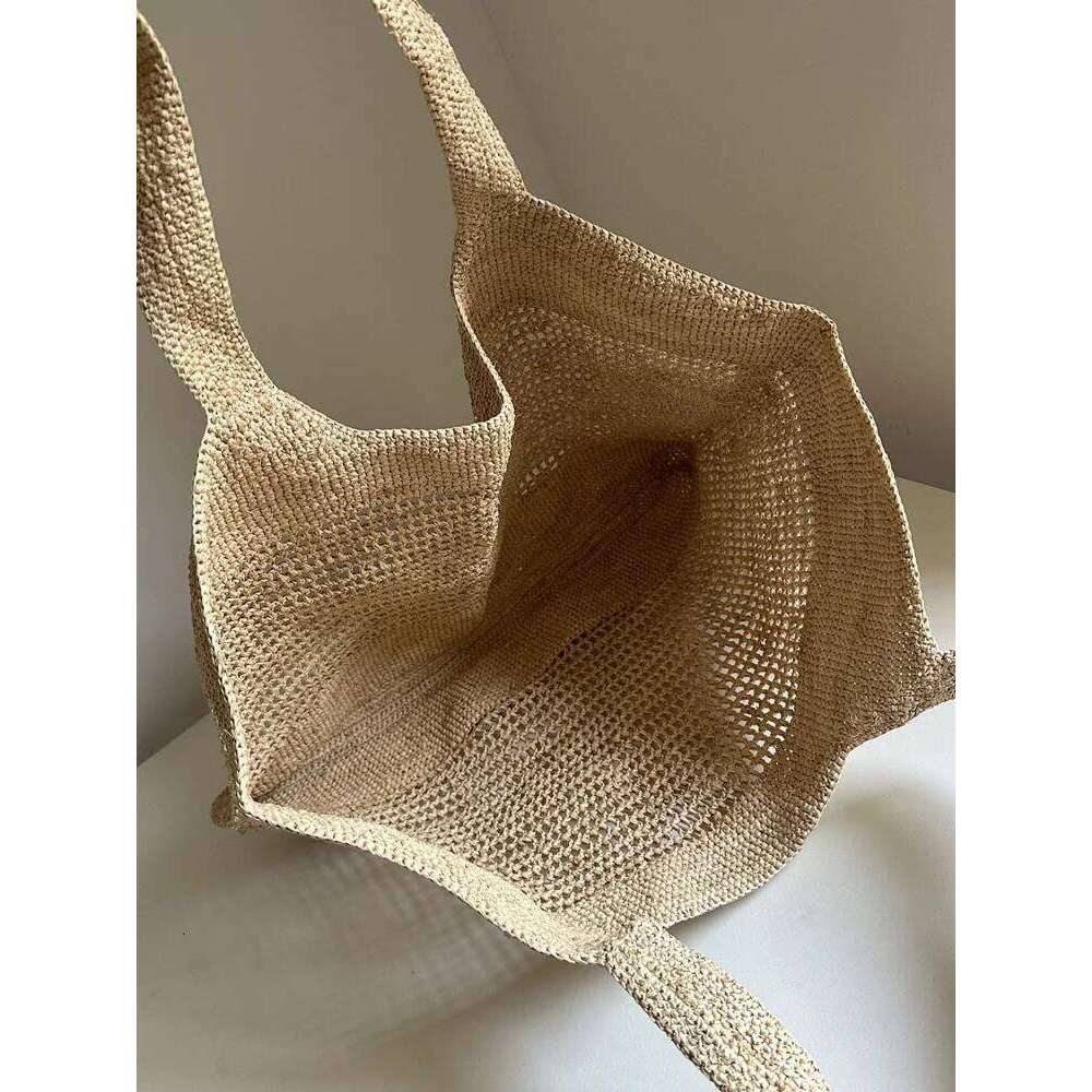 Summer Woven Beach Lady Fashion Large Capacity Tote Bag Travel Vacation Handbag Shoulder Crossbody Handheld Casual Female