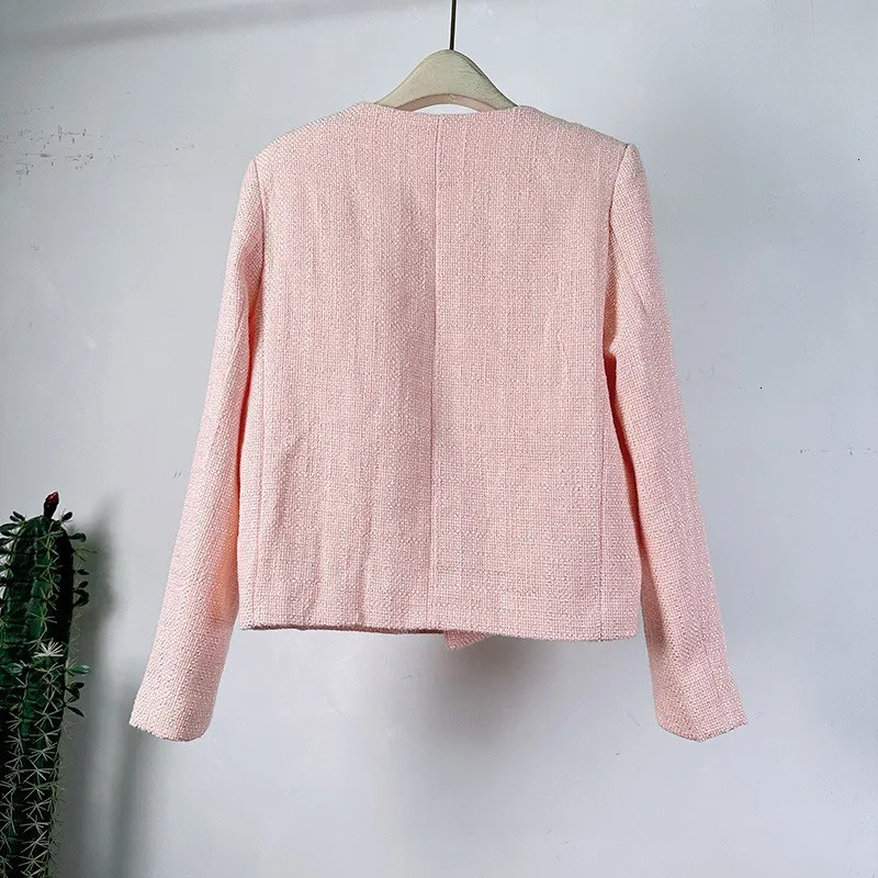 Spring and Autumn New Tweed Wool Knitted High J-Sense Short Top Stylish Double-Breasted Elegance Style Jacket for Women