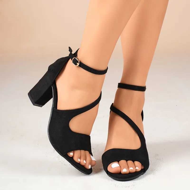 2025 Ladies Shoes High Quality Open Toe Womens Sandals Fashion Zip Office and Career Summer Plus Size Solid Heeled Sandals W250814