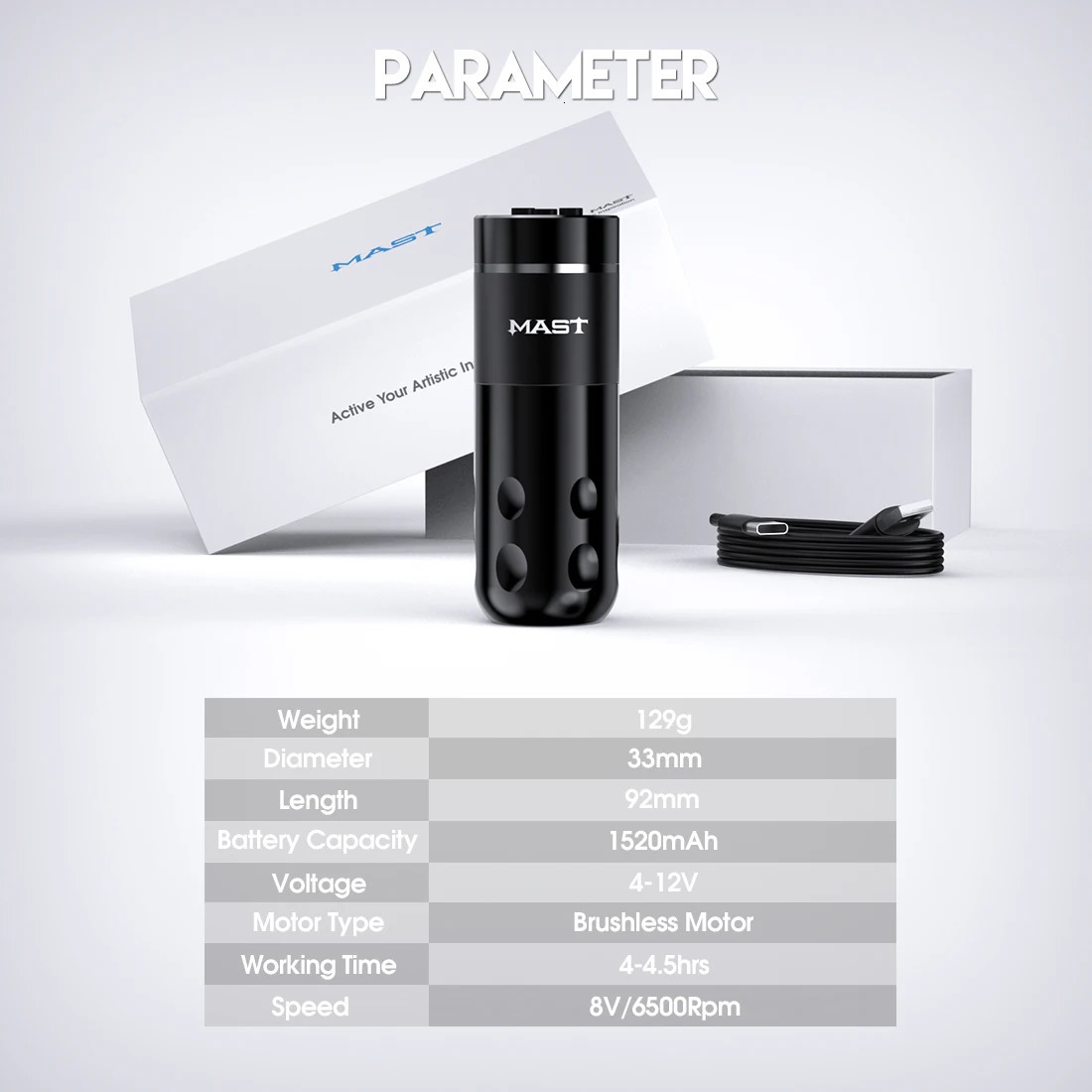 Mast Rider Pro Wireless Rotary Tattoo Machine Brushless Motor LED Screen Display Battery Pen Permanent Makeup For Artist 250809