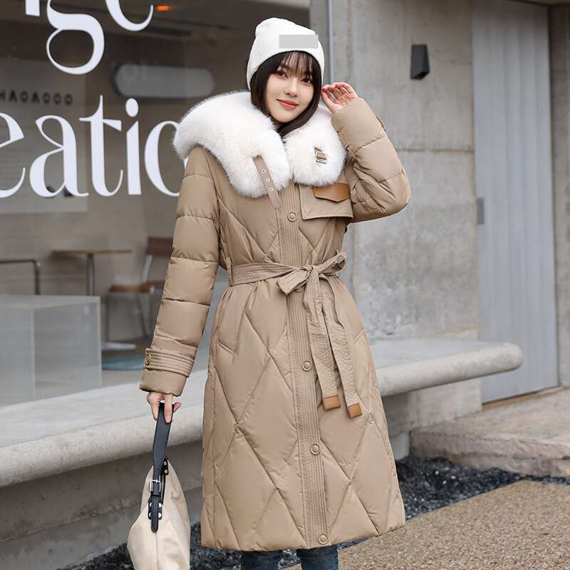 Warm Jacket Women Long Parka Coat New Winter Coats Slim Down Cotton Thick Jackets Fur Collar Outwear Parkas Female Clothes