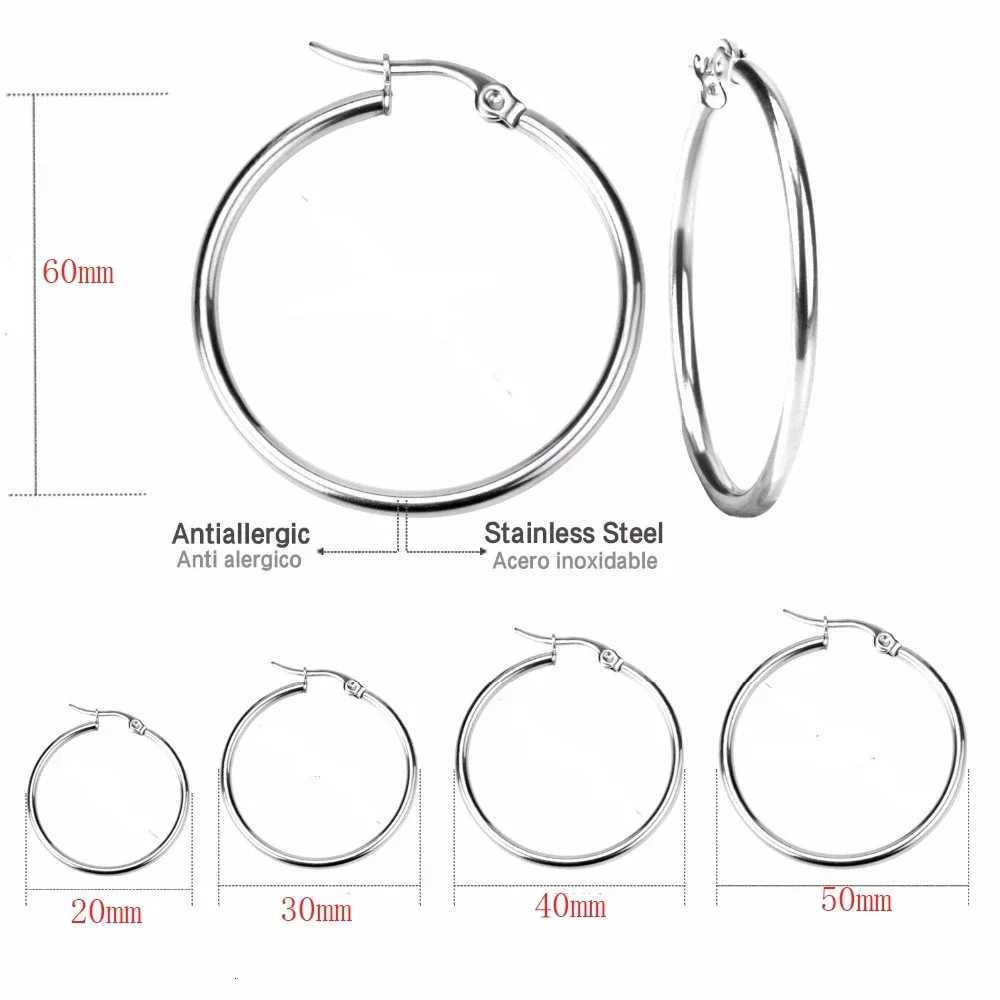 Small Big Circle Women Hoop Earrings Exaggerated Hoop Ear Loop Smooth Ring Round Earring Stainless Steel Jewelry Wholesale XJ250814
