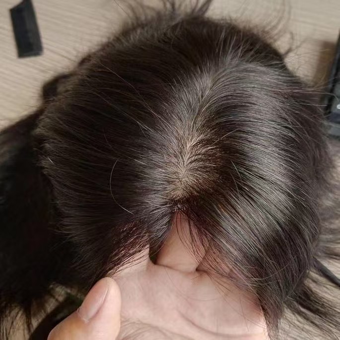 Chestnut brown silk base european virgin hair topper human hair toupee for women 15x16cm straight with clips