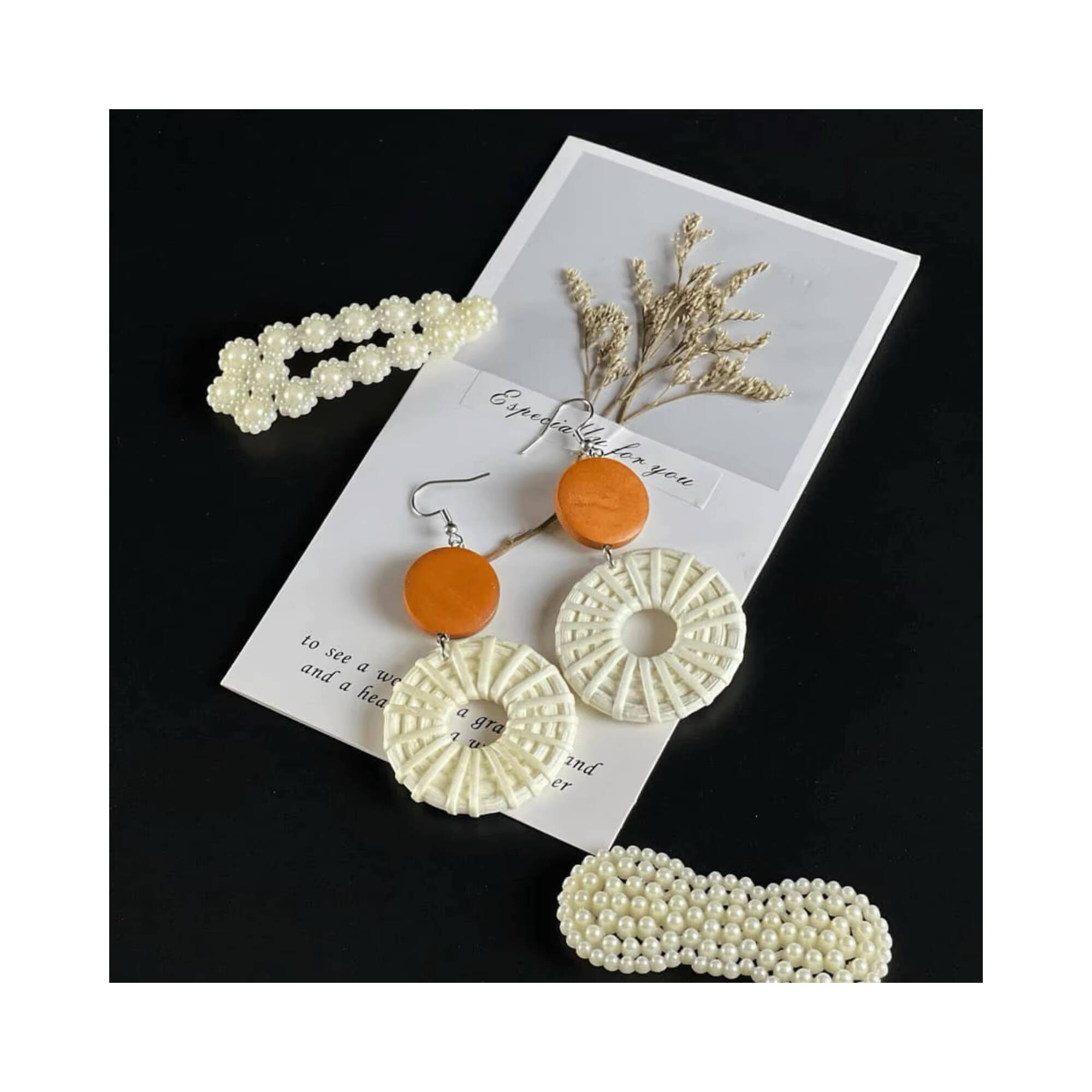 Round Woven Earrings Fashion Exaggerated Design Studs Hanging High-End Multifunctional Jewelry from Vitam