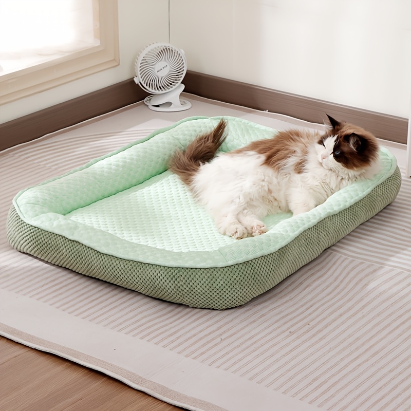 All Season Washable Dog Cat Cool Surface Bed Detachable Waterproof Pet Mattress with Pillow Edge Custom for Small/Medium/Large Pets Easy Clean Home De