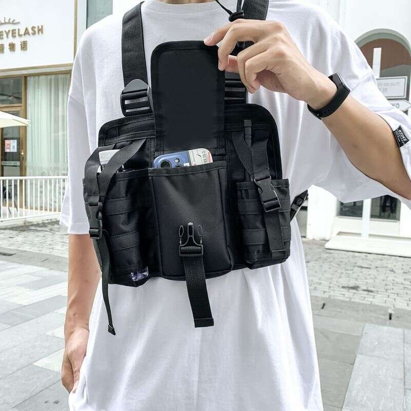 Trendy Brand New Ins Men's And Women's Hong Kong Chest Bag Outdoor Workwear Vest Style Tactical Backpack