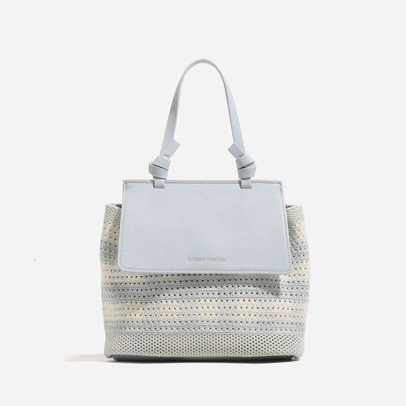 Fashion Color Block Weaving Women's Bag 2025 Summer New Commuter Small Backpack Multifunctional Handbag Leisure Hundred Simple Daily