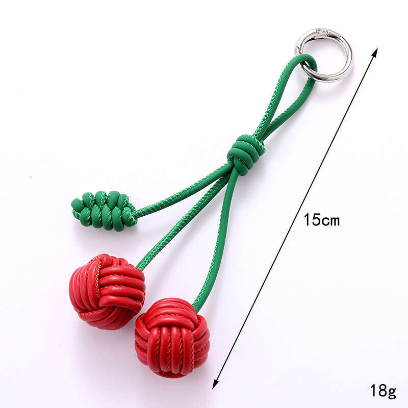 Bag charms New Two-tone Leather charm Rope Women Ball Sweet Versatile Bag Pendant Women's Phone Decoration