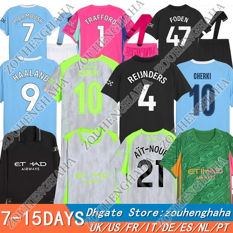 25 26 man CITY HAALAND Soccer Jerseys 2025 2026 Home Away Third FODEN MARMOUSH BERNARDO GUNDGAN GREALISH RODRIGO KOVACIC Fan Player Men Kids Football Jersey Shirt kit