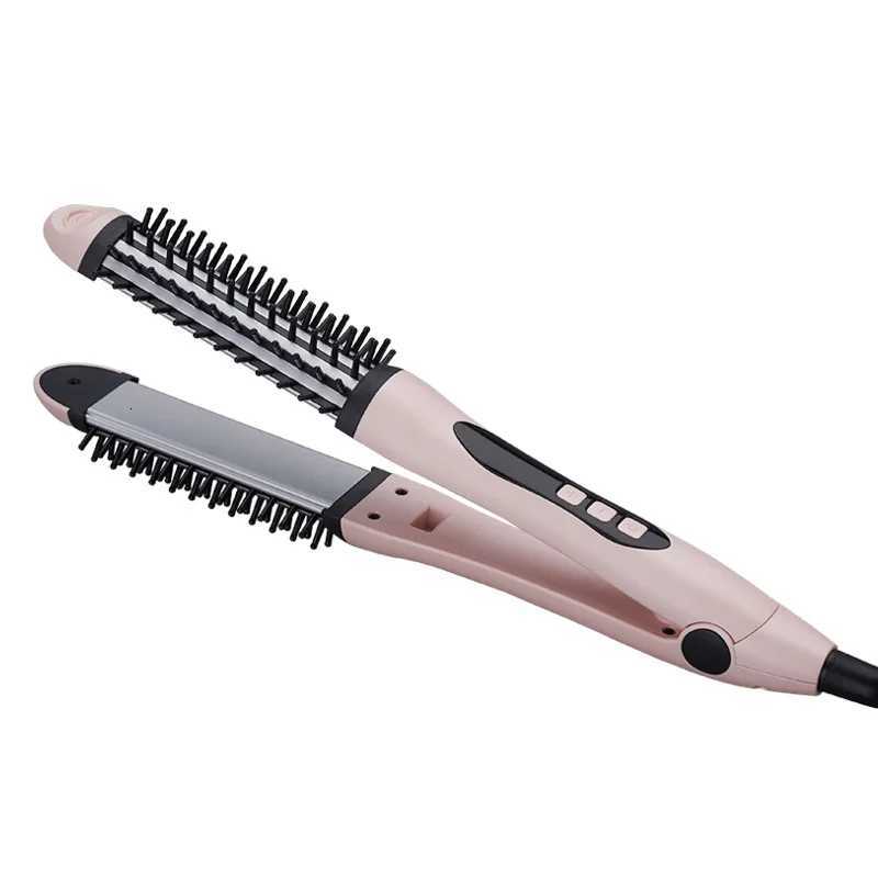 2-in-1 Curling and Straightening Comb Multifunctional Straightening Splint Hair Curling Iron Fast Heat Plate Rotating Roller W250814