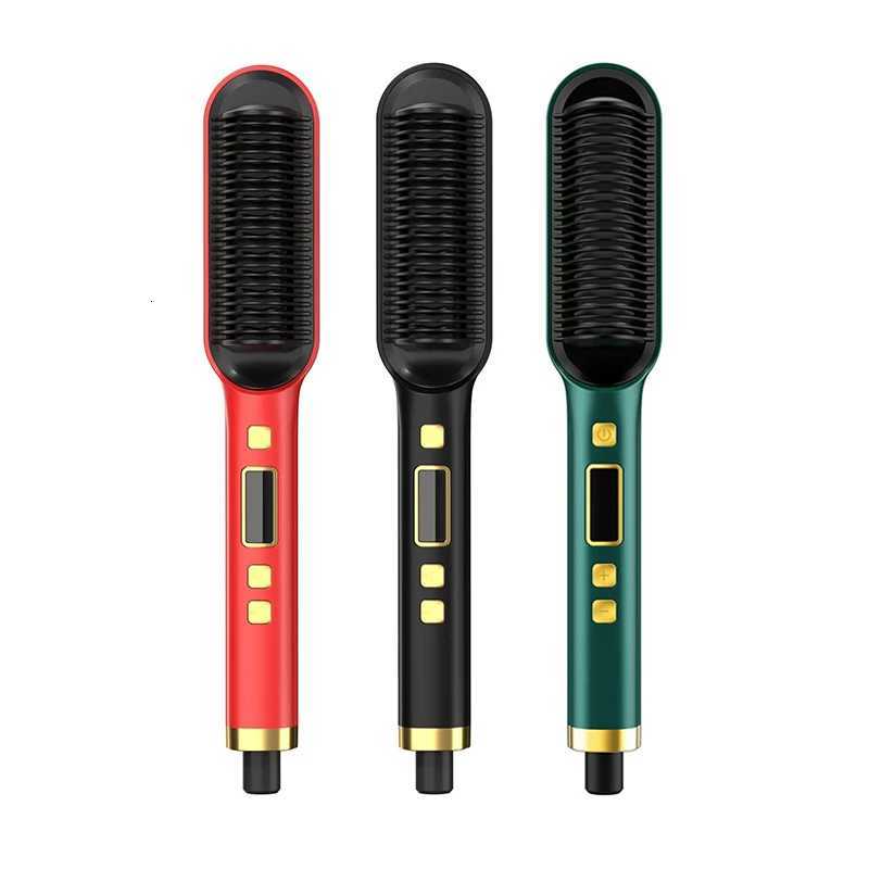 LCD Display Straight Hair Comb No Harm Lazy Curly Hair and Straight Hair Dual-use Ceramic Comb Curling Iron W250814