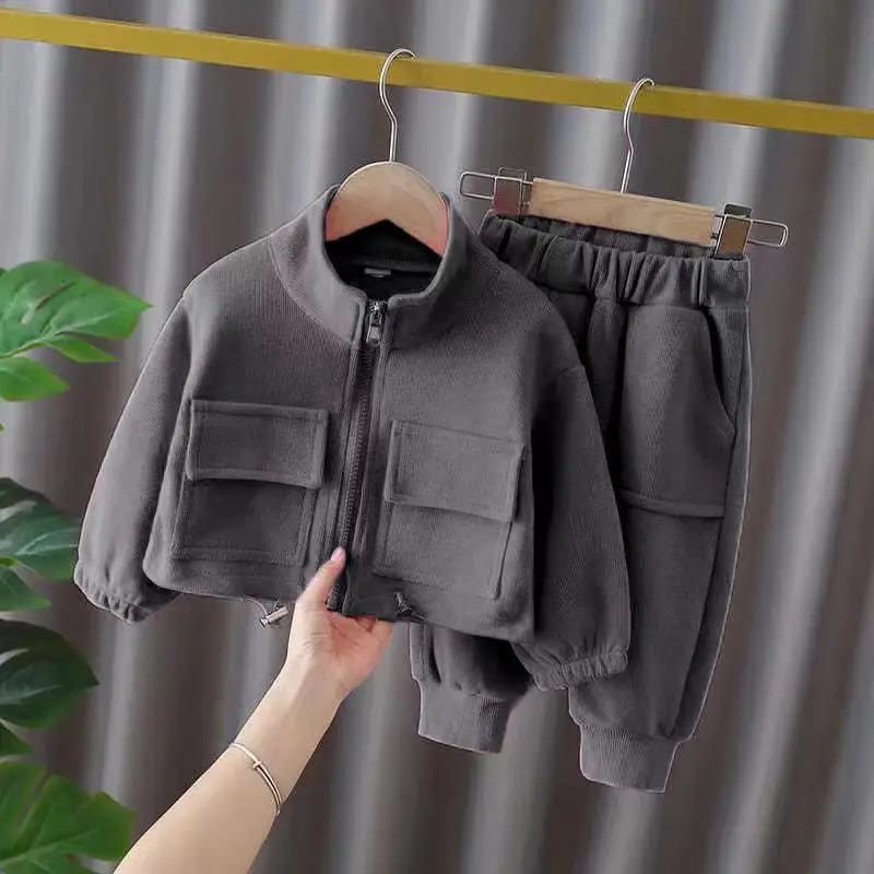 Childrens Spring Autumn Set Girls Fashion Korean version letter ZipperTwo Piece Infant Sports and Leisure Set 0-6Y 250813