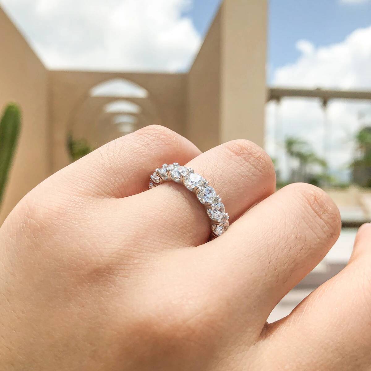 4.0mm Moissanite Diamond Ring 925 Sterling Silver Classic Wedding Ring Single Head Ring Womens Wedding Jewelry Gift