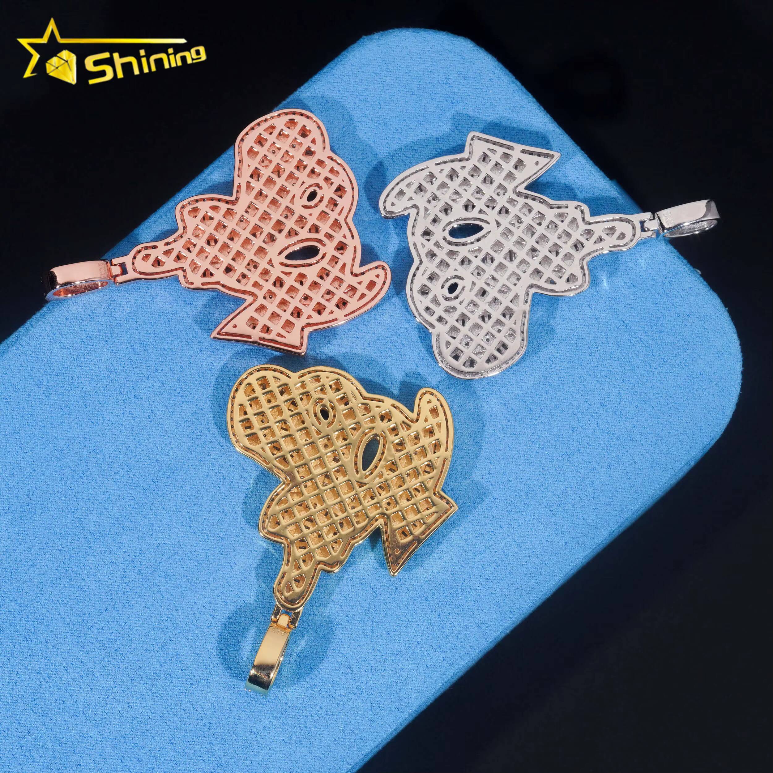 Ready to Ship Baguette Moissanite Allah Pendant 925 Sterling Silver GRA Moissanite Pass Diamond Tester Iced Out Diamond Jewelry