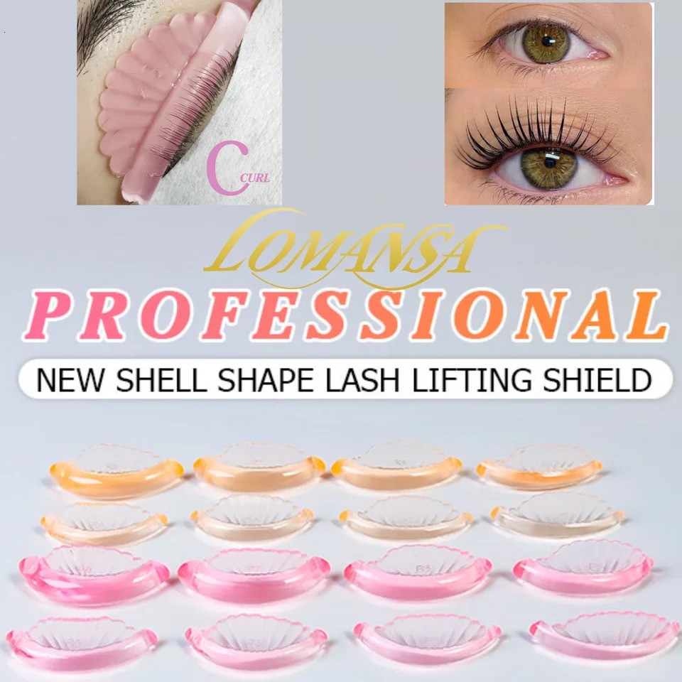 Lomansa Korea 8 Pair Glue Free Silicone Eyelash Pad Sticky Lashes Rod Shield Lift 3D Eyelash Curler Accessories Makeup Tool 250813